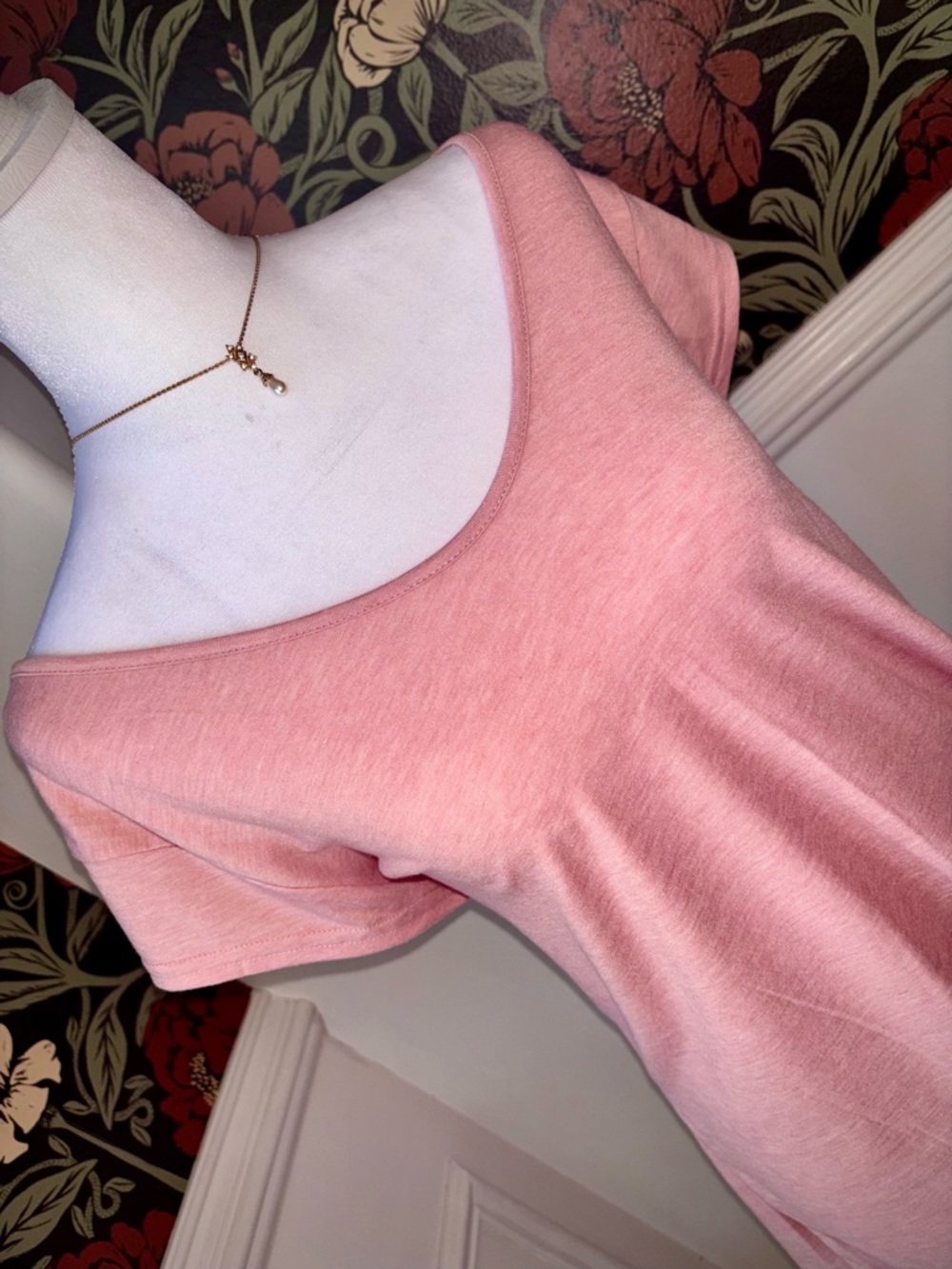 Soft Pink Tunic Top Short Sleeve Flowy Casual Cottagecore - Picture 5 of 7